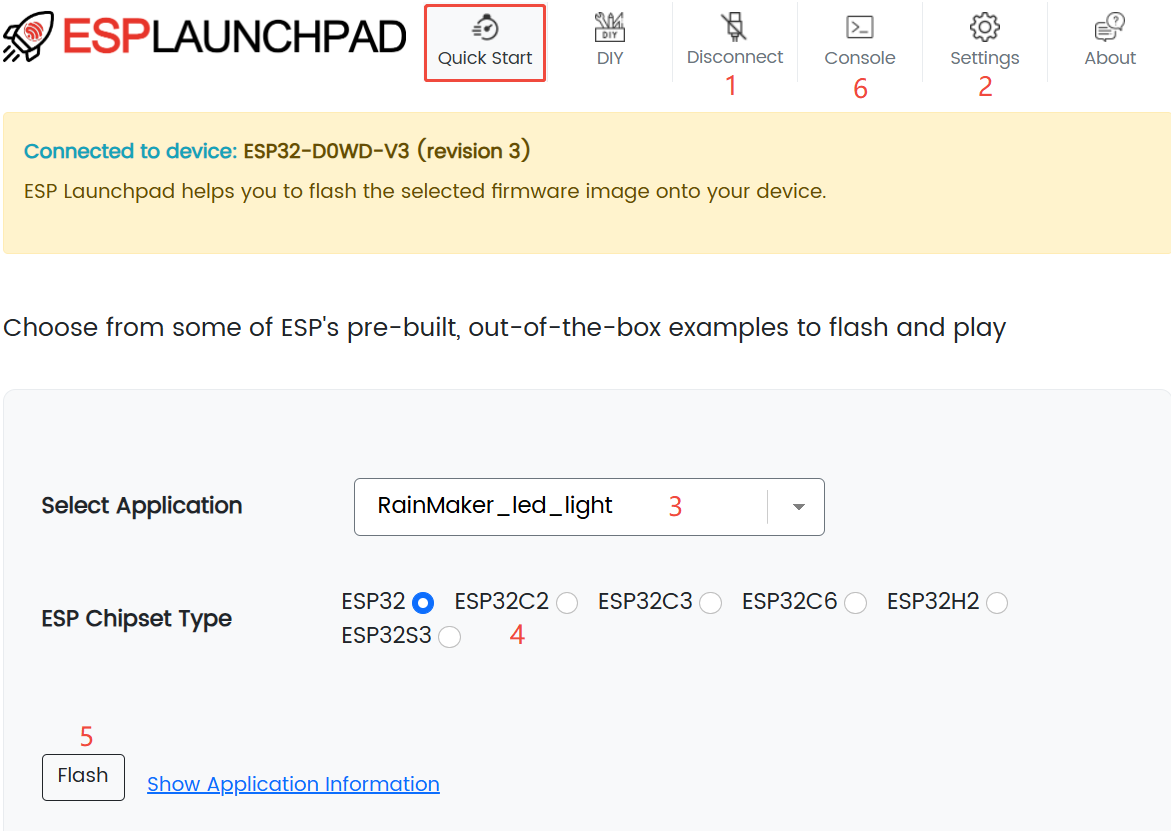 ESP Launchpad built-in firmware